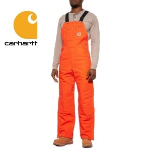 Carhartt Quilt-Lined Duck Bib Overalls Blaze Orange (2013 DEADSTOCK (RARE))